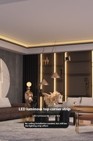 Perfil de Aluminio LED Retroiluminado sin Marco, Lámpara de Techo y Esquina para Decoración del Hogar
