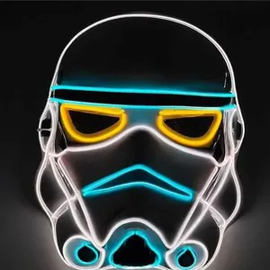 Halloween trang phục phim chủ đề mặt nạ Stormtrooper chết Trooper Mũ bảo hiểm Mặt nạ bên trang trí EL LED nhấp nháy mặt nạ - Product Image 6