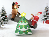Décoration de Noël gonflable d'extérieur de 1,5 m avec scène de balançoire animée à LED et lumières intégrées