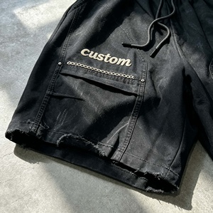 Shorts cargo vintage personnalisés pour hommes, style streetwear d'été, amples, à double genouillère, avec poches latérales - Product Image 5