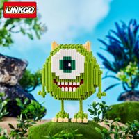 Koleksi produk baru tiba Model figur Anime rakitan bata Mini Linkgo James Monsters mainan blok bangunan Universitas