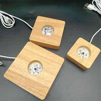 Vente en gros de base en bois 3d Led Night Light base carrée en bois massif LED lampe base 10 cm 3d Illusion lampe base