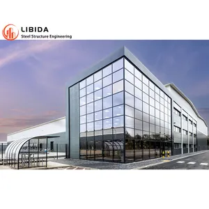 Prefabricated Wide Span Pre Engineered Steel Frame Large Structure Building Warehouse Steel Workshop