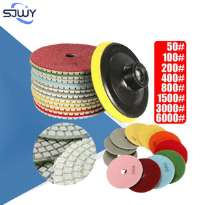 Wet <b>Polishing</b> Pads Set OEM Buffing Grinding Discs Grit 150 for <b>Marble</b> Quartz Concrete Floor - Product Image 1