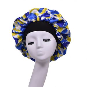 Bonnet en satin élastique imprimé 36*36cm avec large bande, foulard en soie, bonnets de nuit personnalisables avec logo pour femmes - Product Image 4
