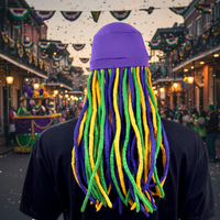 Chapeau Perruque en Peluche Dreadlocks Mardi Gras - 100% Polyester Velours Unisexe Quatre Saisons pour Fêtes