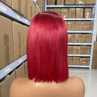 Peluca de Cabello Humano Liso Natural 14A, Estilo Bob, Color Natural, con Frente de Encaje Completo 4x4, Apta para Mujeres