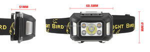 Portable LED 600 Lumen <strong>Headlamp</strong> Dual Power Source Rechargeable <strong>Battery</strong> IP44 Waterproof Adjustable Beam Long Runtime Outdoor - Product Image 2