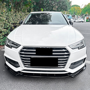 ลิ้นกันชนหน้า Audi A4 S4 B9 รุ่นปี 2017-2019 วัสดุคาร์บอนไฟเบอร์ลายเปียโนแบล็ค ยี่ห้อ AMP-Z - Product Image 1