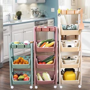 PARASNATH 4+1 Layer Ivory Kitchen Trolley with Fruit Basket Storage Rack Organizer Includes 1 Dish Box Tray-Home Use Made India - Product Image 1