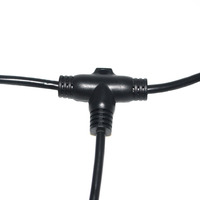 Conector de Cable Impermeable en Forma de T IP65, 1 Extremo Macho y 2 Extremos Hembra, Cable de Extensión de 0.75mm2
