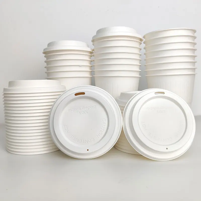 Tasses à café jetables avec couvercle, pièces, écologiques, pour bagate de sucre