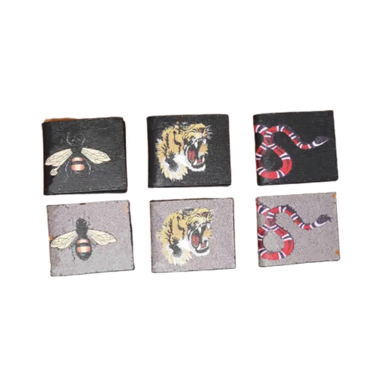 Imprimé de luxe Animal petit porte-carte mode unisexe multi-carte Position protection hommes carte portefeuille avec ver rouge