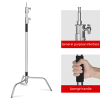 Dapat disesuaikan 330cm Logam Max tinggi reflektor berdiri 95-230cm Boom Arm untuk fotografi Video Studio Flash Moonlight kotak produk