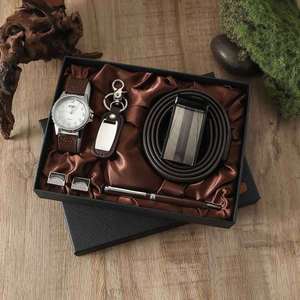 Set de Regalo para Hombre: Reloj, Cartera, Llavero y Perfume - Cuero PU Marrón, Regalo Promocional Empresarial, Económico, con Serigrafía - Product Image 6
