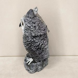 Leurres de hibou pour effrayer les oiseaux Hibou à énergie solaire avec tête rotative et <span class=keywords><strong>son</strong></span> avec décoration extérieure lumineuse - Product Image 4