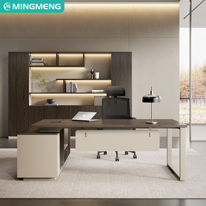 Escritorio de oficina pequeño de lujo ligero, combinación de escritorio y silla de oficina sencilla y económica con gabinete. - Product Image 1