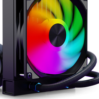 Refroidisseur liquide pour processeur SNOWMAN 240 mm AIO, personnalisable, avec écran LCD carré de 1,54 pouces pour l'affichage des images et des métriques de performance, 120 ventilateurs