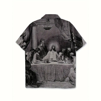 Rétro foi imprimé chemise 2025 décontracté gris hommes chemise Design personnalisé Style bouton court chemise cubaine personnalisé votre tenue