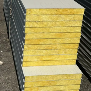 Panneau sandwich en laine de roche ignifuge non inflammable classe A1, tôle d'acier prélaquée pour toit/mur d'atelier ou d'entrepôt en acier - Product Image 2