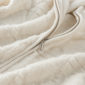 Cardigan in <span class=keywords><strong>Cashmere</strong></span> da <span class=keywords><strong>Donna</strong></span> con Zip, Collo Alto, Lavorazione a Trecce, Maglione Spesso per l'Ufficio in Inverno - Product Image 2