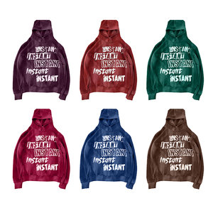 Sweat-shirts surdimensionnés de haute qualité avec logo personnalisé, vintage, 100% coton, lavage à l'acide, grandes tailles, sweats à capuche pour hommes, vente en gros - Product Image 1