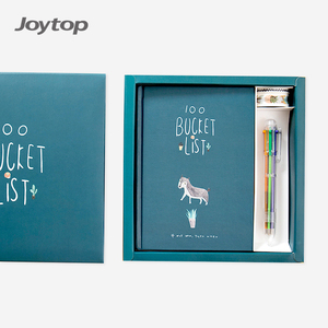 Joytop 9316 Custom 100 Bucket List Wish Record Planner Notebook Gift Set With Color Pen