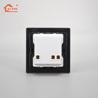 Interruptores eléctricos y enchufe KLASS 16A 250V UK con Panel de cubierta de vidrio, botón pulsador grande de lujo para Interruptor táctil de luz de pared del hogar