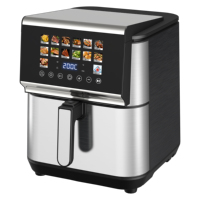 Friteuse à air intelligente 9L en acier inoxydable avec menu préréglé à une touche, four électrique numérique pour cuisine familiale, fabriqué en usine