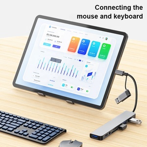 Phổ 8-Cổng USB Hub Loại C USB 3.0 Giao Diện Kép Docking <span class=keywords><strong>Station</strong></span> Cho Điện Thoại Di Động Máy Tính Xách Tay Nhanh Chóng Truyền Dữ Liệu Kho - Product Image 4