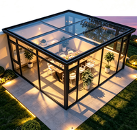 Kit de véranda en alliage d'aluminium avec toit en verre trempé double, écologique, anti-corrosion, pour balcon d'appartement, patio, cour arrière