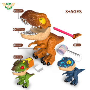 2 IN 1 giocattoli di dinosauro e cancelleria per l'apprendimento educativo fai <span class=keywords><strong>da</strong></span> te T-Rex giocattolo righello <span class=keywords><strong>matita</strong></span> scatola dei colori per disegnare e scrivere - Product Image 2