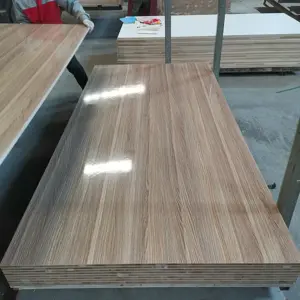4*8 18mm glossy melamine laminated block board 2sides malacca core falcata wood core for furniture