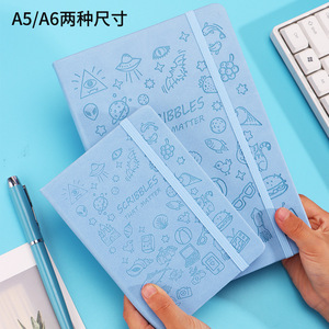 Biểu Tượng Tùy Chỉnh A5 A6 PU Cứng Bìa Máy Tính Xách Tay Ngang Dòng Ban Nhạc Đàn Hồi Tạp Chí Nhật Ký Doanh Nghiệp Tùy Biến Chất Lượng Cao - Product Image 4