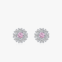 Ailmay Sterling Silber Spark ing Schneeflocke Ohrringe für Frauen Glänzende Zirkon Blumen ohrringe Weihnachten Neujahr Party Schmuck