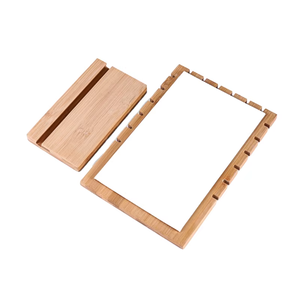 Cajas de Joyería de Terciopelo Rosa, Cuero Blanco y Negro, con Base de Bambú, Personalizables con Logotipo, Elegantes Exhibidores para Minoristas - Product Image 5