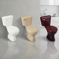 Ensemble de sanitaires économiques colorés, toilettes en céramique, WC italien avec lavabo sur pied en lotus, prix de gros