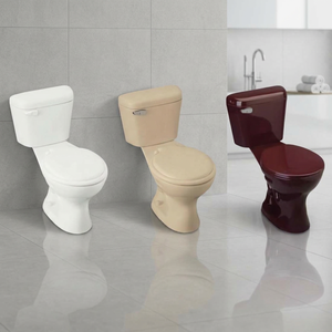 Ensemble de sanitaires économiques colorés, toilettes en céramique, WC italien avec lavabo sur pied en lotus, prix de gros - Product Image 3