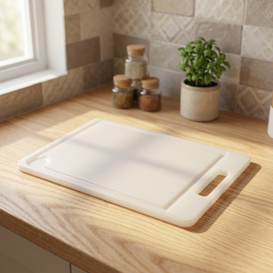 Tagliere in Plastica Polietilene 34,5x24,5cm Antibatterico Ecologico Lavabile in Lavastoviglie Uso Professionale con Manico Multiuso - Product Image 3