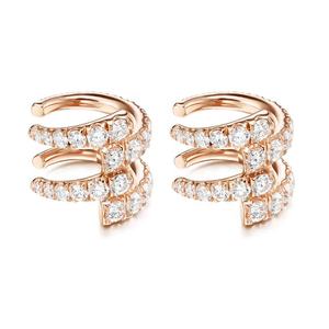 Bijoux exquis en argent à la mode pour dames manchette d'oreille en diamant plaqué or 14 carats 18 carats - Product Image 4