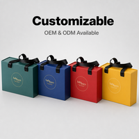 Boîte cadeau rigide personnalisée avec logo, ruban et poignée, en carton vert foncé, pour chaussures de bébé, vêtements, cosmétiques, cadeau de luxe