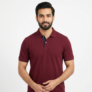 Polo pour homme en coton 100% grande taille, tissu tricoté imprimé, doux et élégant, polos pour homme grande taille - Product Image 1