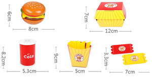 Los niños de simulación de madera familia comida de cocina conjunto de Hamburgo papas fritas francés cola conjunto de juguete - Product Image 5