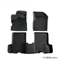 KADDEN 3 pièces Tapis de sol de voiture 3D en TPE écologique antidérapant 2,9-3,3 mm d'épaisseur Ensemble complet pour Renault Duster 2015-2021 Kwid 2020 (1