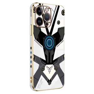 Rzants Voor Iphone 14 Pro Galvaniseren Tpu Paar Cover Schattige Mecha Patroon Anti Drop Merk Telefoon Case