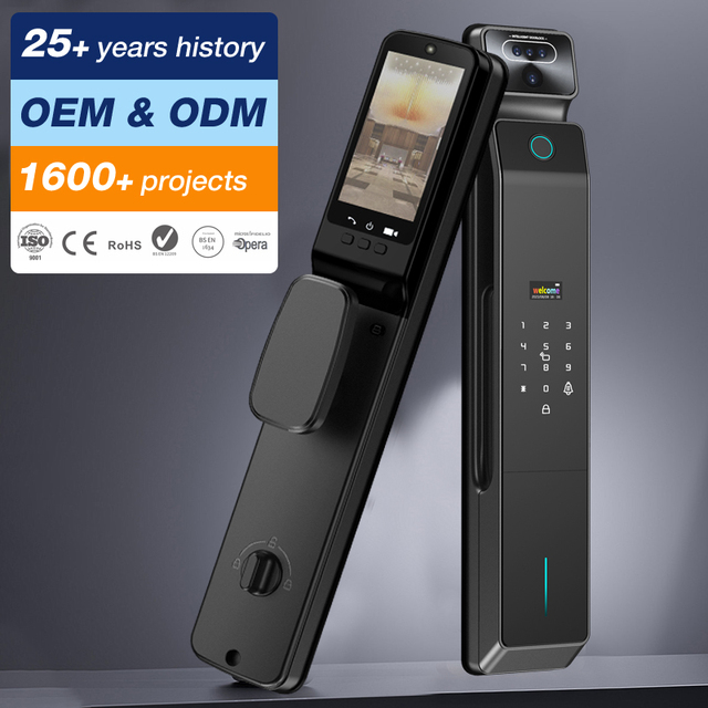 Full-Automatic Wifi 3D Face Palm Fingerprint Recognition Rfid Card Unlocking Smart Home Electronic Lock for Wooden Metal Door