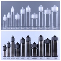 Ecannal CE TPD ISO8317 Botella de Plástico PET V3 con Gotero para Líquidos, 10ml 15ml 30ml 50ml 60ml 70ml 100ml 120ml 250ml, con Etiqueta