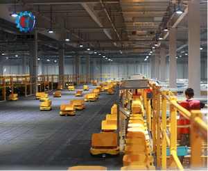 Le <span class=keywords><strong>robot</strong></span> de tri de voiture jaune intelligent Express à haute efficacité convient à la logistique et à l'industrie des supermarchés - Product Image 3