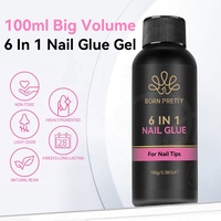 BORN PRETTY Gel à ongles de haute qualité 6 en 1, recharge de 100g, gel multifonctionnel à appliquer au pinceau pour les ongles press-on
