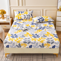Ensemble de literie 3 pièces en polyester 100% Queen Size Drap-housse et housse de matelas de style uni pour hôtels et hôpitaux Qualité de qualité